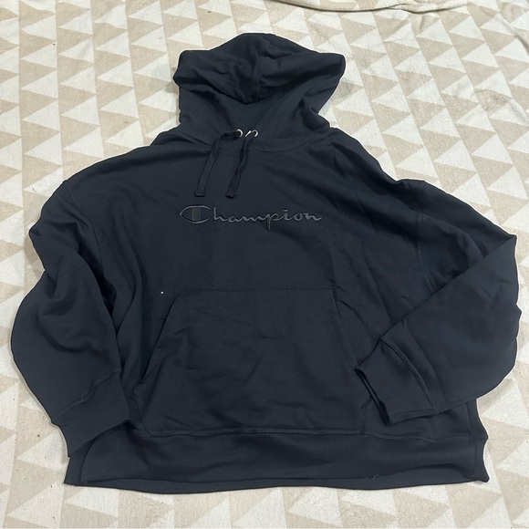 Women's Champion® Powerblend Embroidered Logo Hoodie - Picture 1 of 3